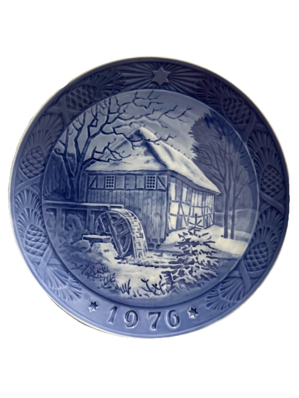 1976 Royal Copenhagen Christmas Plate Water Mill Vintage